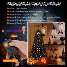 4.5FT Artificial Halloween Tree with 65 Pumpkin and Ghost Decorations product image