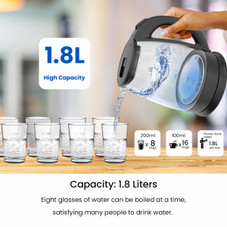 1.8-Liter Colorful Electric Glass Kettle product image