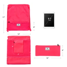 Drawstring Backpack String Bag Foldable Sports Sack with Zipper Pocket product image