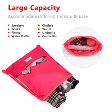 Drawstring Backpack String Bag Foldable Sports Sack with Zipper Pocket product image