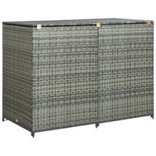 Double Wheelie Bin Shed Poly Rattan Anthracite 58.3"x30.3"x43.7" product image