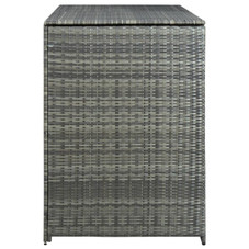 Double Wheelie Bin Shed Poly Rattan Anthracite 58.3"x30.3"x43.7" product image