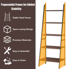 5-Tier Industrial Ladder Bookshelf  product image
