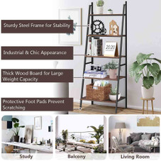 5-Tier Industrial Ladder Bookshelf  product image