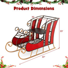 23" Christmas Santa Sleigh with 2-Tier Shelf product image
