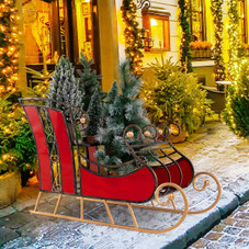 23" Christmas Santa Sleigh with 2-Tier Shelf product image