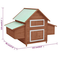 Chicken Coop Mocha and White 59.8"x37.7"x43.3" Solid Firwood product image