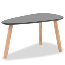 Coffee Table Set 2 Pieces Solid Pinewood Black product image