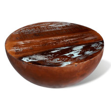 Coffee Table Bowl-shaped with Steel Base Solid Reclaimed Wood product image