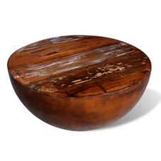 Coffee Table Bowl-shaped with Steel Base Solid Reclaimed Wood product image