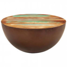 Coffee Table Bowl-shaped with Steel Base Solid Reclaimed Wood product image