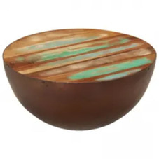 Coffee Table Bowl-shaped with Steel Base Solid Reclaimed Wood product image