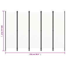 5-Panel Room Divider White 98.4"x70.9" product image