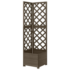Corner Trellis Planter Gray 15.7"x15.7"x59" Solid Fir Wood product image