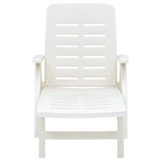 Folding Sun Lounger Plastic White product image