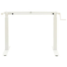 Manual Height Adjustable Standing Desk Frame Hand Crank White product image