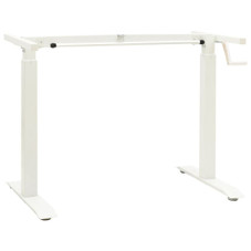 Manual Height Adjustable Standing Desk Frame Hand Crank White product image