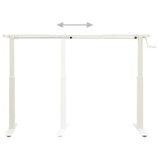 Manual Height Adjustable Standing Desk Frame Hand Crank White product image