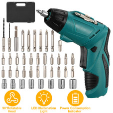 2-in-1 Cordless Rechargeable Screwdriver with 45-Piece Accessory Set product image