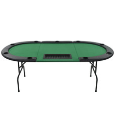 9-Player Folding Poker Table 3 Fold Oval Green product image