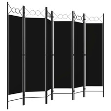 6-Panel Room Divider Black 94.5"x70.9" product image