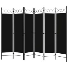 6-Panel Room Divider Black 94.5"x70.9" product image