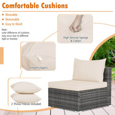 7-Piece Patio Rattan Furniture Set with Sectional Cushioned  Sofa product image