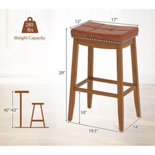 29-Inch Upholstered PU Leather Bar Stools with Saddle Seat (Set of 2/4) product image