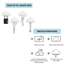Magnetic Stick Anywhere Cloud Key Holder (3-Pack) product image