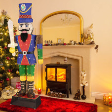 6ft Pre-Lit Nutcracker with Sword  product image 6ft Pre-Lit Nutcracker with Sword  product image