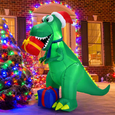  6ft Inflatable Dinosaur Christmas Decoration product image