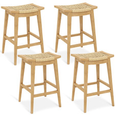 29-Inch Patio Rattan Barstool with Footrest & Saddle Seat (1 to 4-Pack) product image