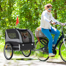 Foldable Dog Bike Trailer Pet Cart with 3 Entrances for Travel product image