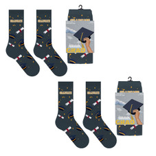 Greeting Card with Fun Crew Length Novelty Socks (2-Pack) product image