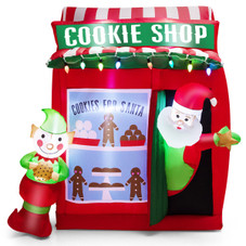 6.3-Foot Inflatable Gingerbread Cookie Shop with Santa Clause product image