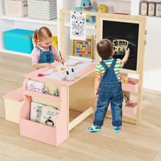 Kids' Art Center Wooden Table Bench Set product image