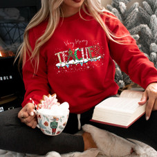 Women's 'Very Merry Teacher' Graphic Christmas Sweater product image