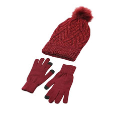 Women's Pom-Pom Beanie and Gloves Set product image