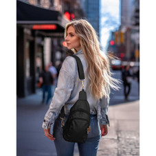 Real Leather Solid Strap Shoulder Sling Bag product image