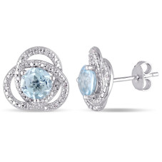 Blue Topaz  and Diamond Infinity Earrings product image