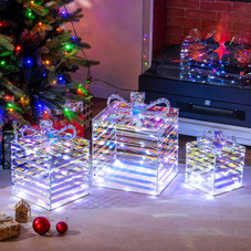 Set of 3 Pre-Lit Christmas Lighted Gift Boxes product image
