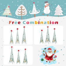 Set of 3 Tower Christmas Trees with Star Toppers  product image
