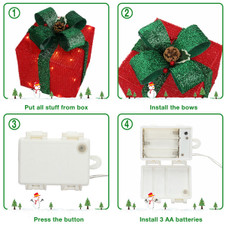 3-Piece Christmas Gift Box Décor with LED Lights  product image