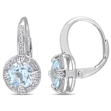  Blue Topaz and White Sapphire Earrings product image