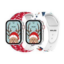 Christmas/Holiday-Fun Silicone Sport Bands for Apple Watch (2-Pack) product image