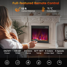 18" Electric Recessed 1500W Fireplace Heater Insert product image