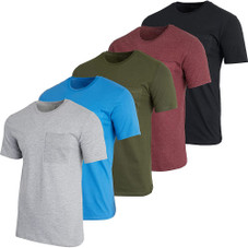 Men's Cotton Crew Neck Pocket T-Shirts (5-Pack) product image