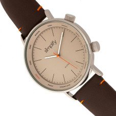 Simplify® The 3300 Leather-Band Watch product image