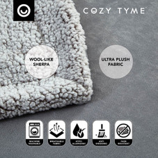 Zakary Flannel Reversible Heathered Sherpa Throw Blanket product image