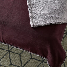 Zakary Flannel Reversible Heathered Sherpa Throw Blanket product image